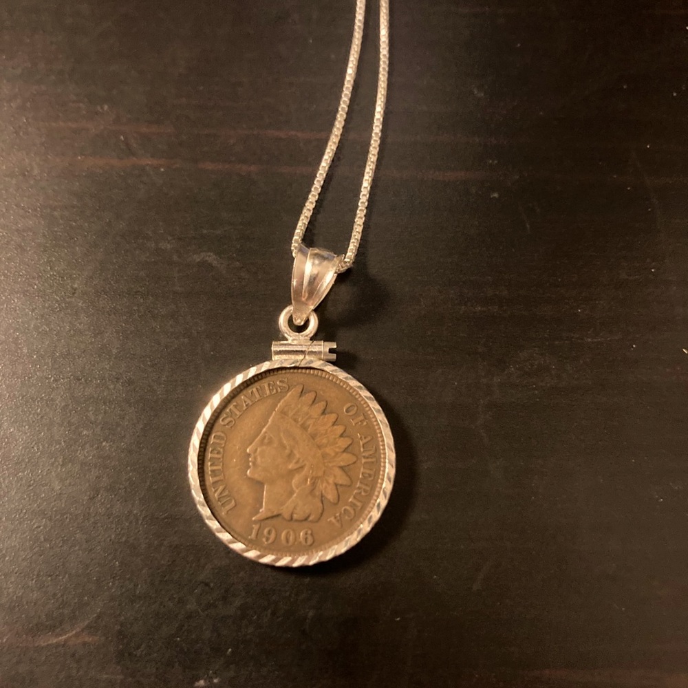 Indian Head Penny Necklace in Sterling Silver